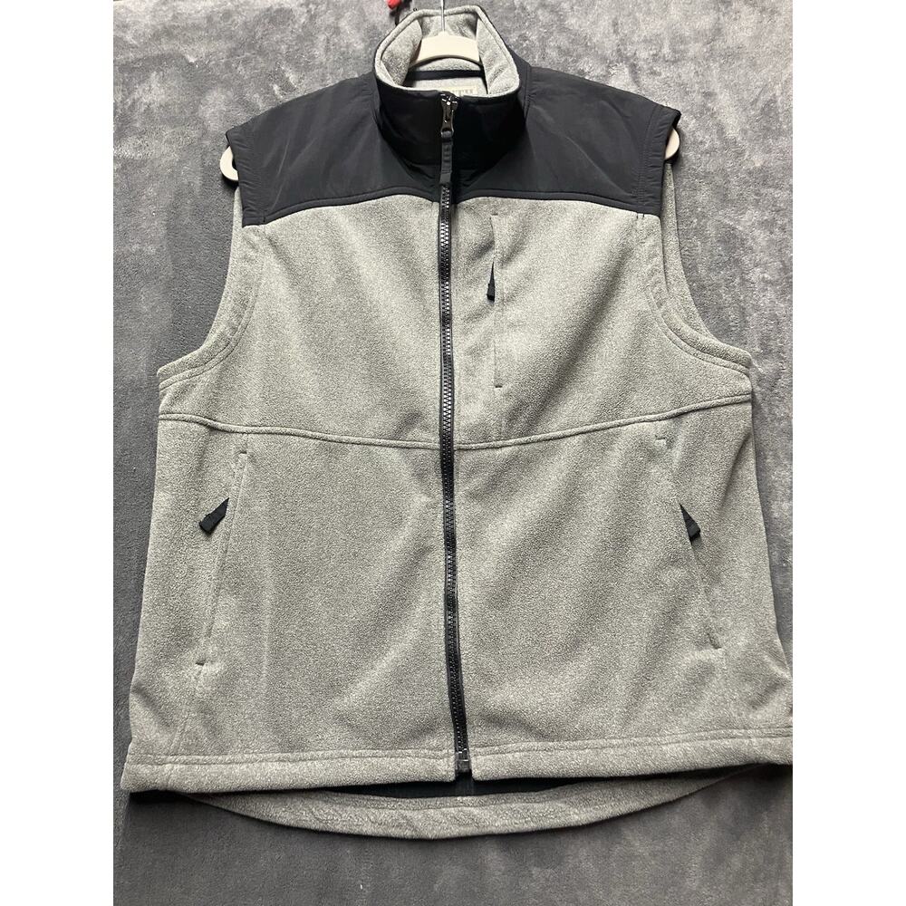 Duluth Trading Co Shoreman’s Fleece Vest Men’s M Grey Black Colorblock Gorpcore